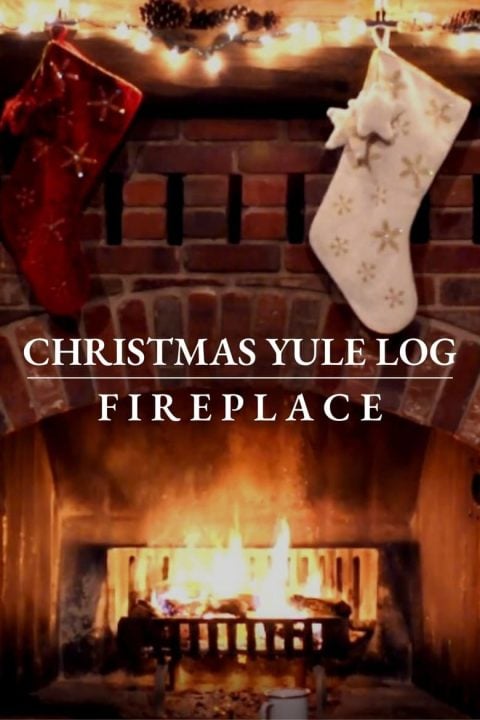 Plakát Christmas Yule Log Fireplace