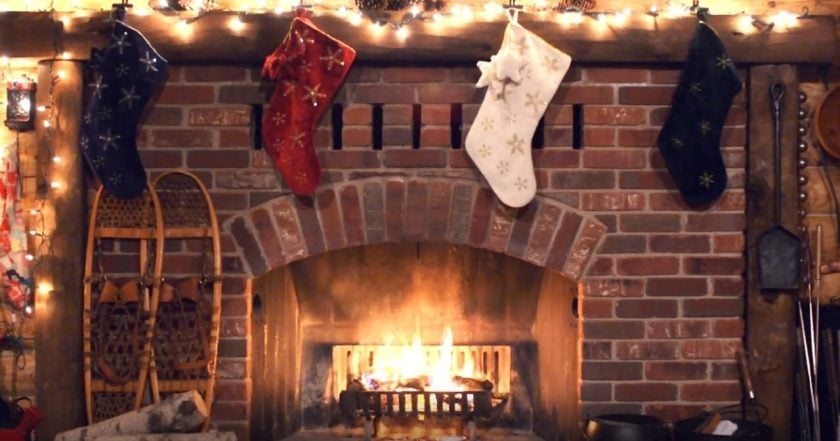 Christmas Yule Log Fireplace